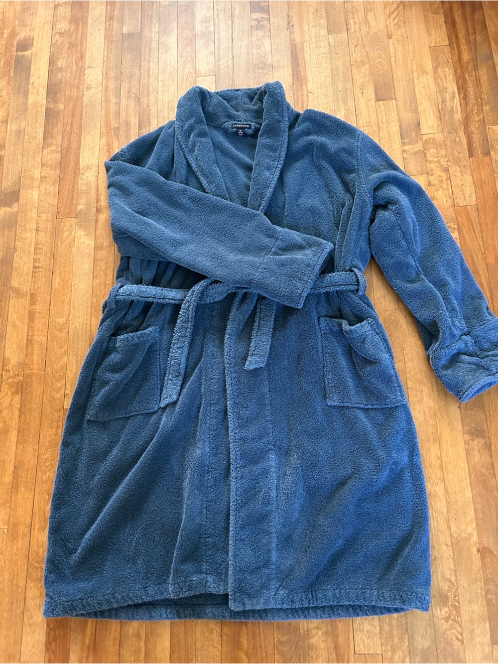 Lands' End Plush Robe in Deep Blue Turkish Terry